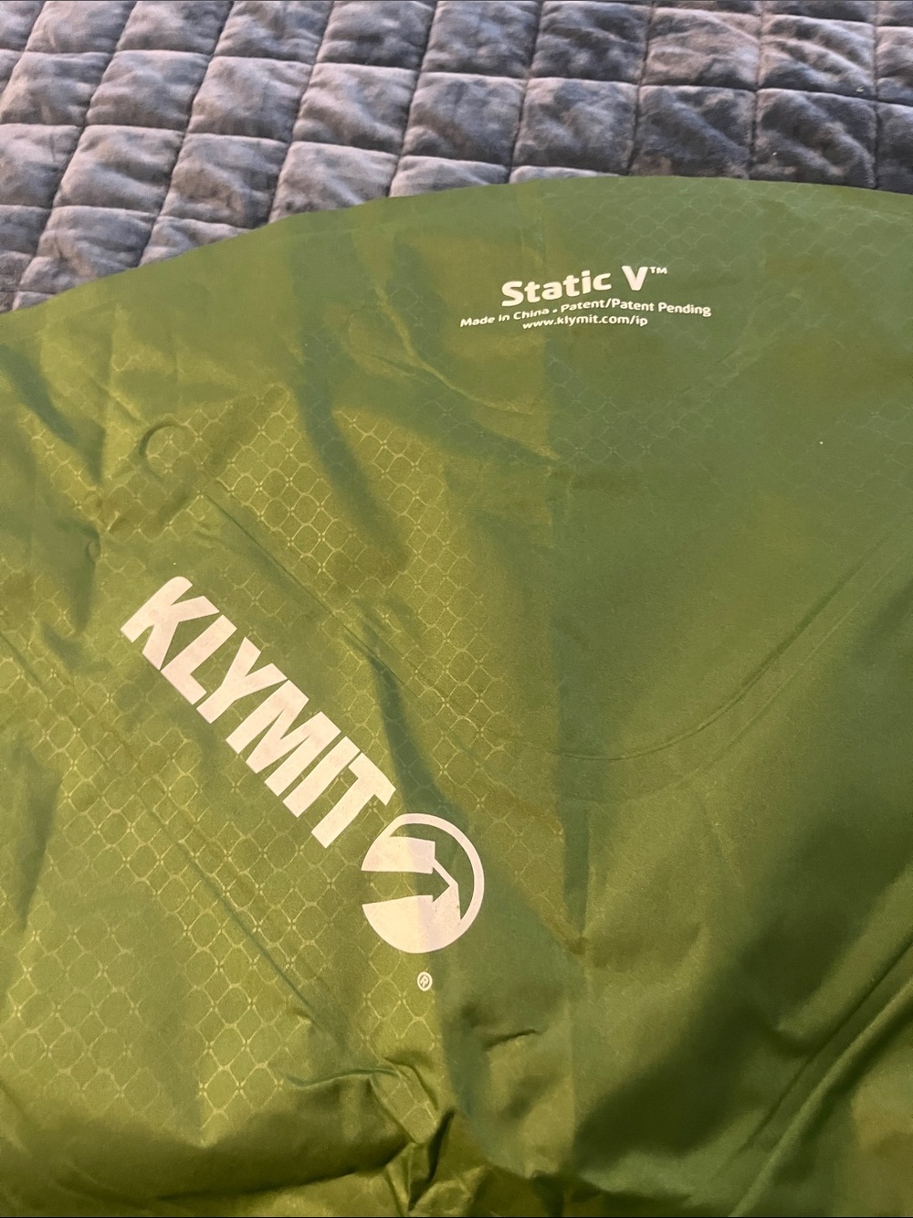 Klymit Static V Inflatable Puffer Pad — Olive Green